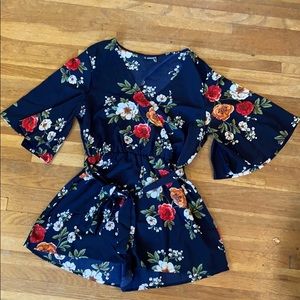 Belted Floral Romper